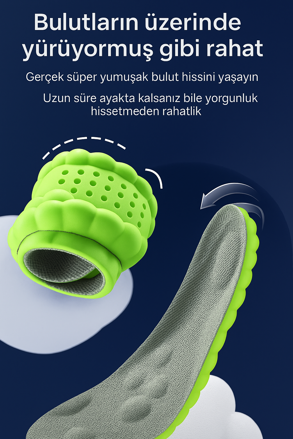 Masaj Destekli 4D Ortopedik Tabanlık