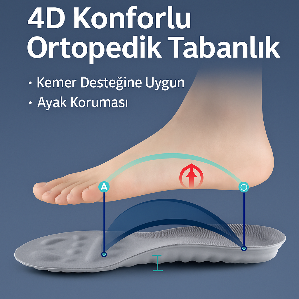 Masaj Destekli 4D Ortopedik Tabanlık